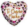18" Convergram Te Quiero Mucho Animal Print Balloon Spanish view 1