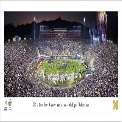 2024 Rose Bowl Champions, Michigan Wolverines - Unframed 40 x 13.5 Poster by Blakeway Panoramas