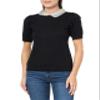 Adrianna Papell Hammered Satin Collar Twofer, Black W/Ivory/Black Micro Dot, XS view 1