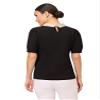 Adrianna Papell Hammered Satin Collar Twofer, Black W/Ivory/Black Micro Dot, XS view 2