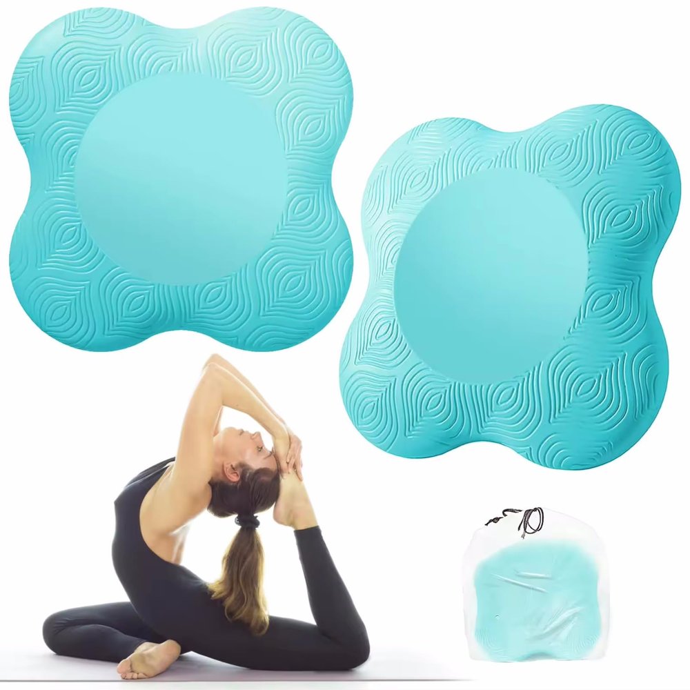 MBKHFLL Yoga Knee Guards (Set of 2) - Male and Female Yoga Props and Accessories for Fitness, Travel, Meditation, Kneeling, Balance, Floor, Pilates Pads for Knee and Elbow (blue)