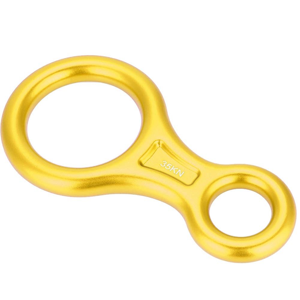 CRIOH Climbing 8,35KN Figure 8 Rope Descender for Rock Climbing Rescue Gear (Gold)