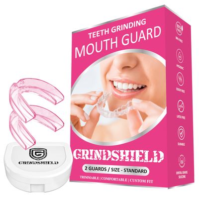Anti Grinding Guard  Custom Fit, Moldable  (2) Guards for Teeth Grinding & Case  Comfortable Mouthguard, Mouth Guard for Women, Tooth Grinding