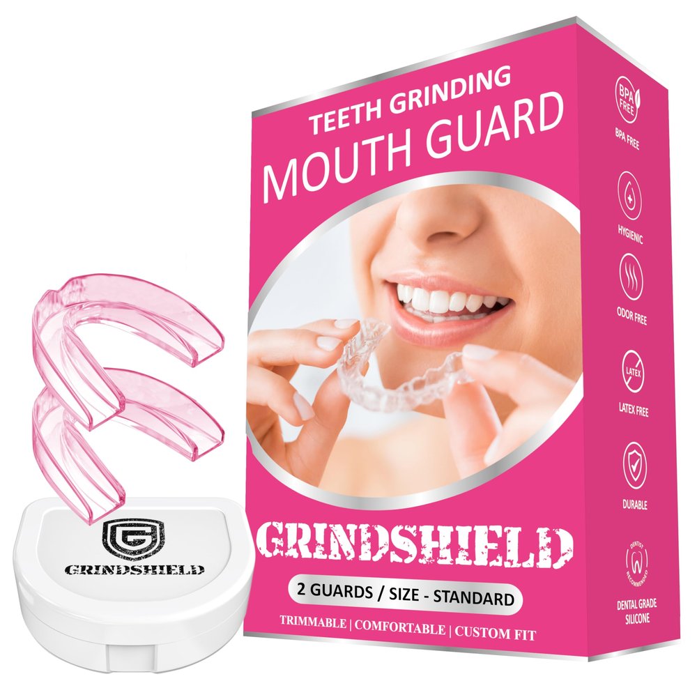 Anti Grinding Guard  Custom Fit, Moldable  (2) Guards for Teeth Grinding & Case  Comfortable Mouthguard, Mouth Guard for Women, Tooth Grinding