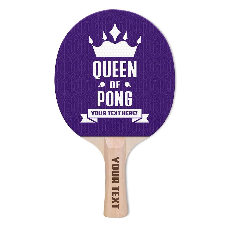 Custom King of Pong & Queen of Pong Ping Pong Paddle Add Your Name, Perfect Personalized Gift for Ping Pong Lovers Built for Fun, Designed to Last