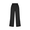 NATHGAM Womens Dressy Pants Summer Straight Leg Trousers Elastic High Waisted Pants Business Casual Work Office Pant Trousers Black view 3