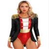 Agoky Women's Greatest Ringmaster Halloween Costumes Tailcoat Bodysuit Circus Lion Trainer Outfits BlackTypeA XX-Large view 1