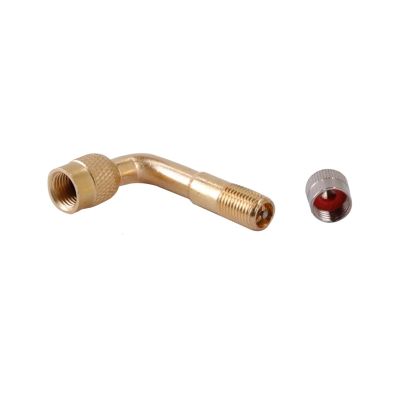 90 Degree Angle Brass Air Tyre Valve Stem with Extension Adapter Compatible with Car Truck Motorcycle Cycling Scooter Accessories (Color : 40MM Gold)