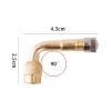 90 Degree Angle Brass Air Tyre Valve Stem with Extension Adapter Compatible with Car Truck Motorcycle Cycling Scooter Accessories (Color : 40MM Gold) view 2