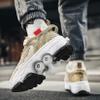 2 in 1 Retractable Deformation Roller Skate Shoes, Double-Row Deform Wheel Automatic Walking Shoes with Detachable Brake Invisible Roller Shoes Pulley Skates Sneakers Skating Parkour for Outdoor view 3