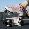 2-in-1 Skate Shoes Unisex Roller, Skating Invisible Roller Skates Outdoor Light Shoes with Double-Row Deform Wheel and Detachable Brake,Deformation Roller Shoes Pulley Skates Sneakers Skating Parkour view 2