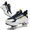 2-in-1 Roller Skate Shoes for Kids, Sneakers with Double-Row Invisible Deformation Wheels, Retractable Skates Shoes Suitable for Outdoor Sports Skating Invisible Roller Skates for Kids& Adults view 1