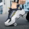 2-in-1 Roller Skate Shoes for Kids, Sneakers with Double-Row Invisible Deformation Wheels, Retractable Skates Shoes Suitable for Outdoor Sports Skating Invisible Roller Skates for Kids& Adults view 2