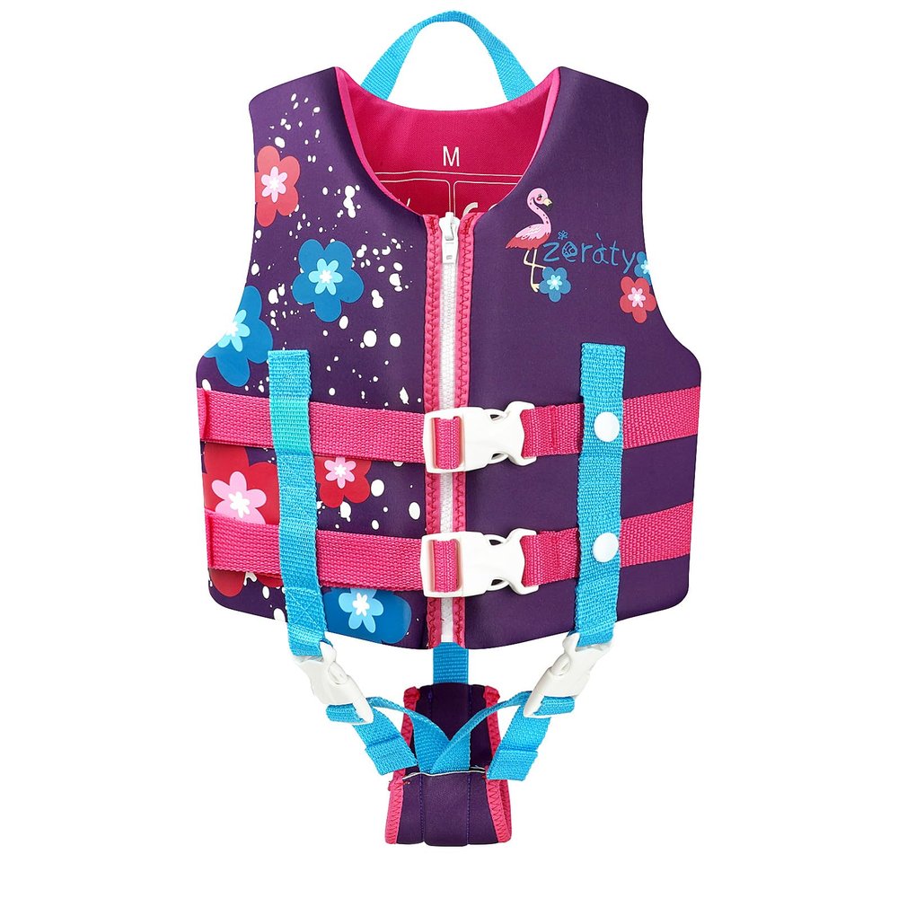 Zeraty Toddler Swim Vest Neoprene Kids Float Jacket Swimming Aid for Children Girls and Boys 36-40-50-60-70-88Lbs with Dual Adjustable Safety Straps