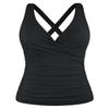 Hilor Women's Black Underwire Tankini Swimsuits Sexy Criss Cross Swim Top Push Up Bathing Suit Top Only 20 view 1