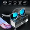Joopin Oversized Square Sunglasses Matte Clear Frame Polarized Sun Glasses UV400 Protection Mirrored Blue Shades for Women Men view 4