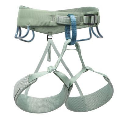 BLACK DIAMOND Womens Momentum Rock Climbing Harness | Dual Core Construction | Adjustable Waist & Leg Loops | Lightweight Comfort | Desert Sage | Large