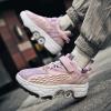 2-in-1 Skate Shoes Unisex Roller, Skating Invisible Roller Skates Outdoor Light Shoes with Double-Row Deform Wheel and Detachable Brake,Deformation Roller Shoes Pulley Skates Sneakers Skating Parkour view 3