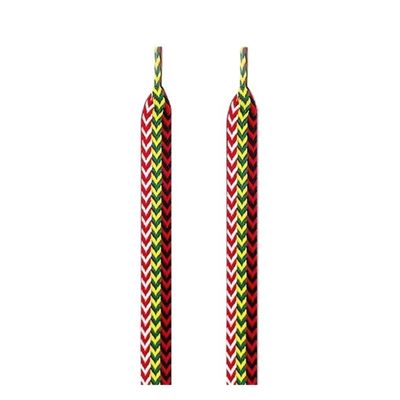 1Pair Flat Shoelaces For Sneakers Shoe Laces Width 1.5cm/2cm/3cm Shoelace White Flat Wide Shoe Laces Sneaker Laces (Color : 1.5 Red yellow black, Size : 120cm)
