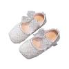 Girls Mary Jane Dress Shoes Princess Ballerina Pearl Rhinestones Shining Low Heels Party Wedding (Silver, 1.5 Big Kids) view 1