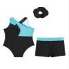 YOOJOO Gymnastics Leotards for Girls Sparkly Dance Unitards Biketards Shorts Bottoms with Hair Band Activewear for Girls B20BlueGreen 12 Years view 4