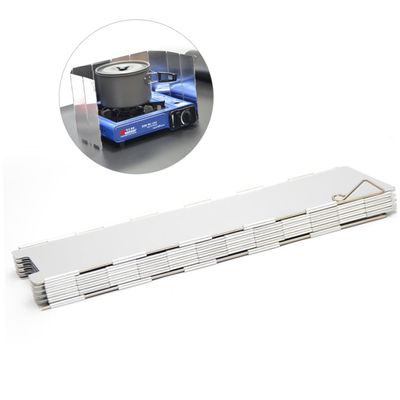 Yardwe 10pcs Aluminum Alloy Camping Stove Wind Deflector Lightweight Windshield Panels Carry Bag