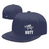 I Love Ass Hat Flat Bill Brim Baseball Cap Navy Blue Hip Hop Trucker Hat for Men Women view 1