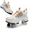 2 in 1 Retractable Roller Shoes with 4 Wheels, Deformation Roller Shoes Automatic Walking Shoes with Detachable Brake Roller Skate Indoor and Outdoor for Girls Boys view 1