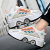 2-in-1 Roller Skate Shoes with Wheels for Boys and Girls, Deformation Skateboard Shoes with Invisible Wheels, Rolling Shoe with Retractable Wheels, Trainers, Sneakers, Children and Adults view 2