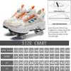 2-in-1 Roller Skate Shoes with Wheels for Boys and Girls, Deformation Skateboard Shoes with Invisible Wheels, Rolling Shoe with Retractable Wheels, Trainers, Sneakers, Children and Adults view 3