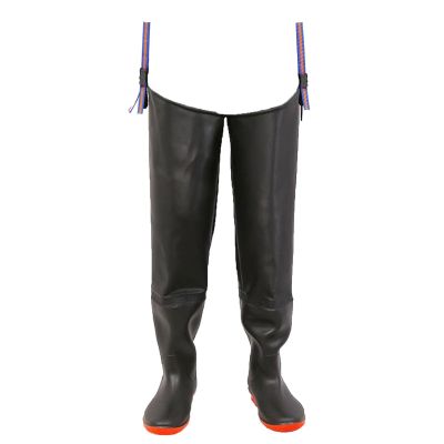 BcoMfy 80cm/31.5in Fishing Hip Waders Non-slip Rubber Winter Warm Hip Boots Suitable For 23-28.5cm Feet (Color : Black1, Size : 7)