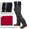 BcoMfy 80cm/31.5in Fishing Hip Waders Non-slip Rubber Winter Warm Hip Boots Suitable For 23-28.5cm Feet (Color : Black1, Size : 7) view 3