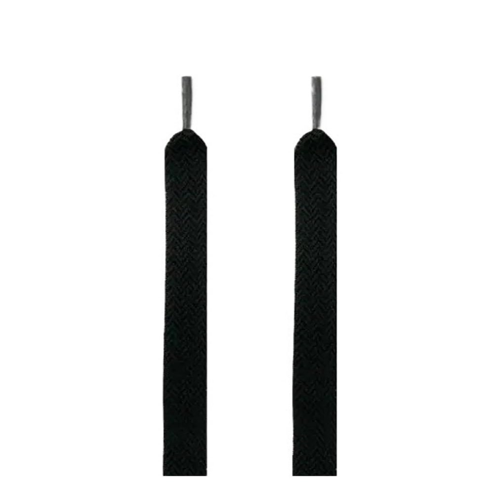 1Pair Flat Shoelaces For Sneakers Shoe Laces Width 1.5cm/2cm/3cm Shoelace White Flat Wide Shoe Laces Sneaker Laces (Color : 1.5 Black, Size : 120cm)