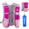 Azarxis Hydration Running Vest Backpack Pack 5L for Women and Men Jogging Trail Race Marathon Cycling Hiking (Rose Red with 500ml Soft Flask) view 1