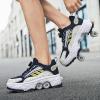 2 in 1 Deformation Roller Shoes, Roller Skate Shoes Outdoor with Detachable Brake Removable Pulley Skates Sneakers Skating Parkour with Wheels for Girls Boys view 3