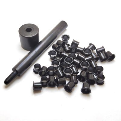1 Tools with 200pcs #8-9-8.4mm (.294 Length Under Flange x 1/4" Outside Diameter) Black Brass Eyelets Rivets for .080 - .093 Kydex Holster FastenerBlack