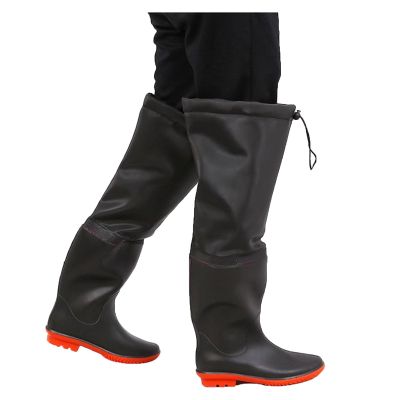 BcoMfy Winter Plush Fishing Hunting Hip Waders 60cm/23.6in Non-slip Wear-resistant Boots,For 23-28.5cm Feet (Color : Black1, Size : 9.5)