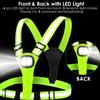 Amprich LED Reflective Running Vest,High Visibility Reflective Running Gear,Rechargeable Light Up Running Vest for Walking Running Cycling,Adjustable for Men Women Kids view 2