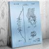 Patent Earth Takedown Bow Canvas Print, Archery Gifts, Archery Decor, Hunting Gift, Bow Blueprint, Archery Instructor, Archery Coach Blue Steel (11 inch x 14 inch) view 1
