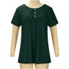 Women Summer Tops Scoop Neck Shirts Tunic Tops Short Sleeve Loose Ladies Lightweight Dressy Work Casual Blouse T-Shirts Green view 2
