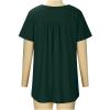 Women Summer Tops Scoop Neck Shirts Tunic Tops Short Sleeve Loose Ladies Lightweight Dressy Work Casual Blouse T-Shirts Green view 3