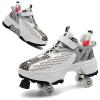 Htftmy Multifunctional Roller Skates Shoes with Detachable Brake, Outdoor Automatic Walking Sports Shoes Retractable Roller Shoes with 4 Wheels for Girls Boys Adult, for Indoor Outdoor Sports, US 4.5 view 1