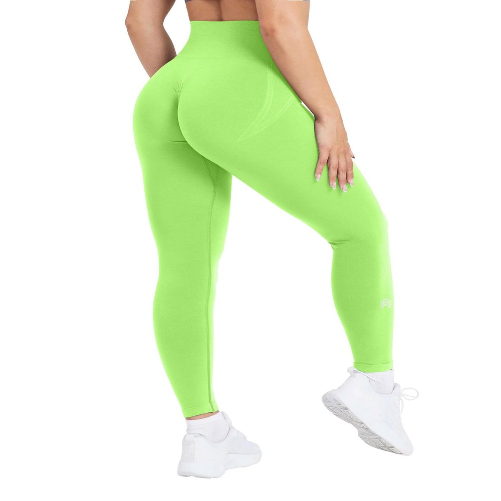 TRYTO Soul Collection Seamless Scrunch Effortless Leggings Workout Regular Length Apple Green, Large