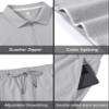 MoFiz Mens Track Suits Shorts Sets Outfit Casual 2 Piece Sets Quickly Dry Quarter Zip Cool sets Sports Sweatsuits (Light Grey XX-Large) view 2