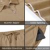 MoFiz Tracksuits Sets Two Pieces Outfits for Mens Jogger Sets Sweatsuit Short Sleeve Polo Quarter Zip Shirts Shorts Sport Suits With Pocket (Khaki Large) view 2