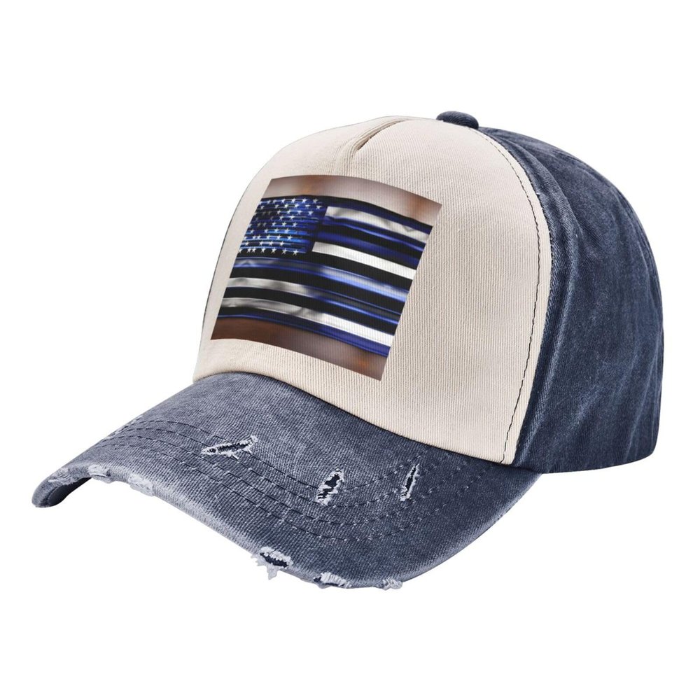 American Thin Blue Line Flag Sporty Cap for All Seasons,Unisex Baseball Cap,Ideal Fishing Hat for Men and Women