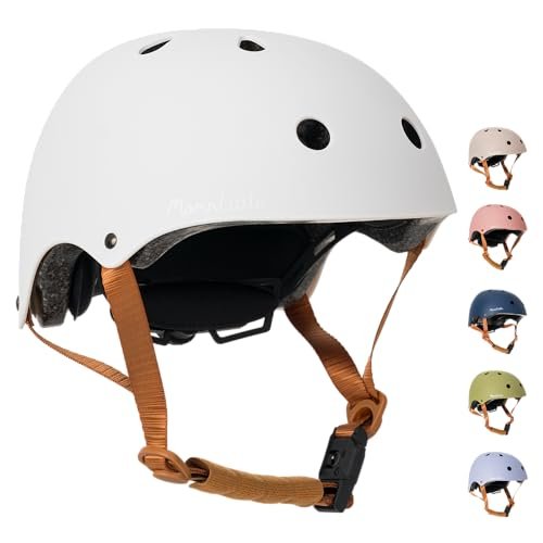 MomnLittle Kids Bike Helmet with Quick Pinch-Free Magnetic Buckle CPSC Certified Bike Helmet for Toddler Boys and Girls (Milk White, X-Small: 18.8"-20.08" / 48-53cm)