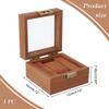 AHANDMAKER Single Watch Display Stand with Clear Glass Window Wood Watch Gift Box Watch Holder for Women and Man Valentine's Gift Jewelry Collection, Coconut Brown view 2
