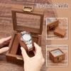 AHANDMAKER Single Watch Display Stand with Clear Glass Window Wood Watch Gift Box Watch Holder for Women and Man Valentine's Gift Jewelry Collection, Coconut Brown view 3