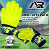 Arsh Sports Soccer Goalie Gloves, Football Goalkeeper Gloves for Kids Youth & Adult Strong Grip Finger Save 4mm Latex Finger Spine Protection (Yellow-Fluroscent, Size 4 Suitable for 6-9 Years) view 2